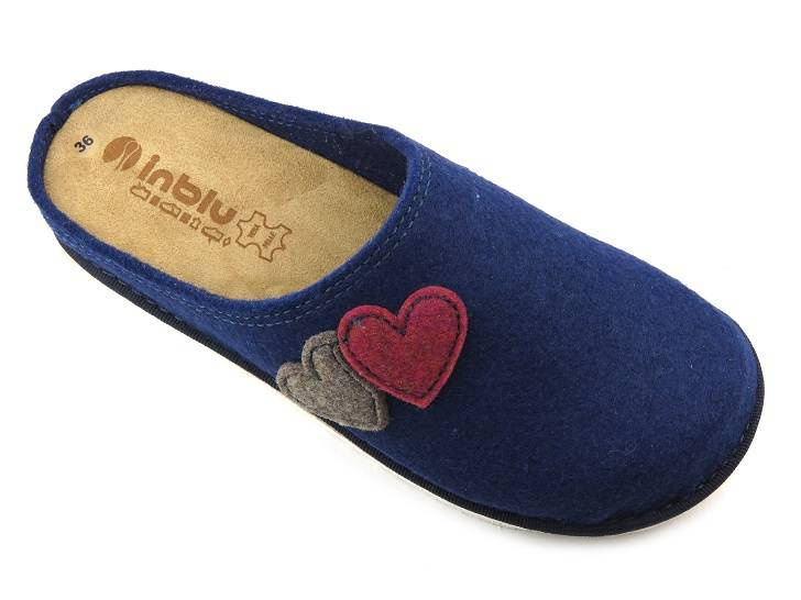 Kapcie damskie filcowe - Inblu CS-35, granatowe