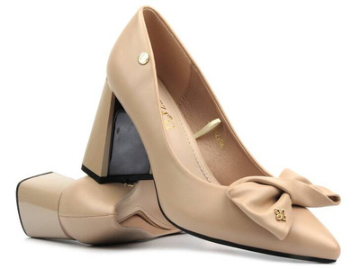 Czółenka na obcasie - Vinceza 62104, beżowe