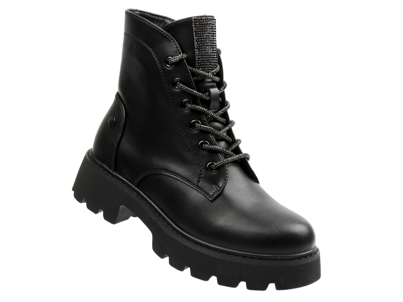 Wygodne botki damskie z miękkiej skóry Inblu IC‑61, czarne