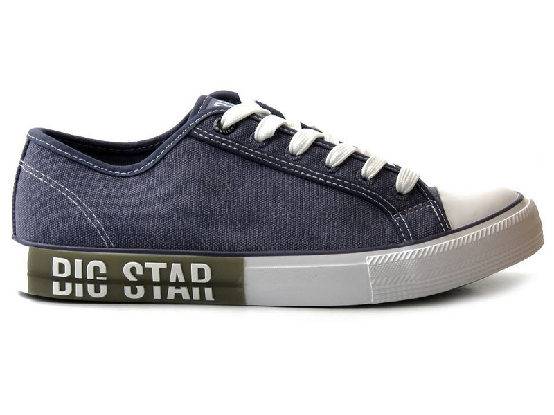 Trampki męskie przed kostkę - Big Star HH174047, jeansowe