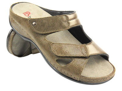 Klapki Damskie Na Rzepy - BERKEMANN Janna 01027-452, Brązowe