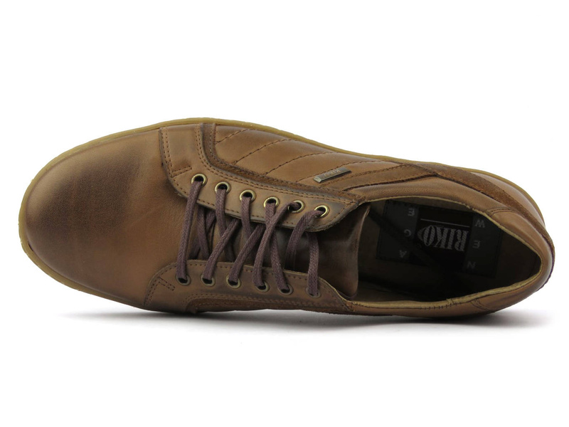 Skórzane półbuty męskie na co dzień - RIKO 933, brązowe