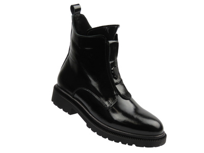 Botki damskie lakierowane czarne Nika Komfort 0791-3014