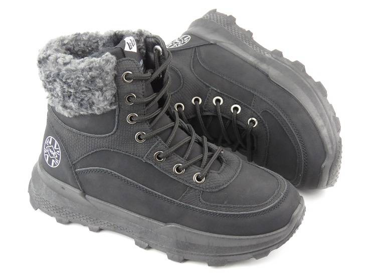 Śniegowce, buty damskie zimowe na platformie - LEE COOPER LCJ-22-44-1362L, czarne