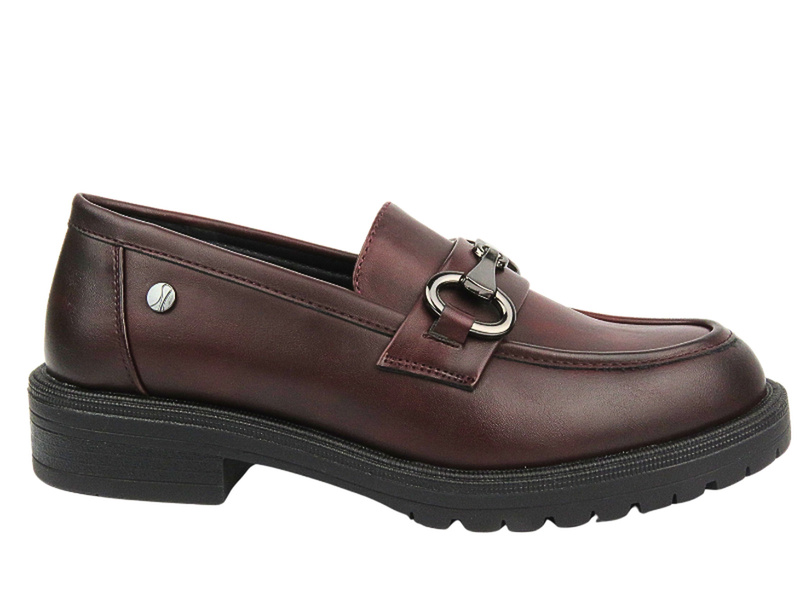 Półbuty, mokasyny damskie bordowe Inblu IC-23