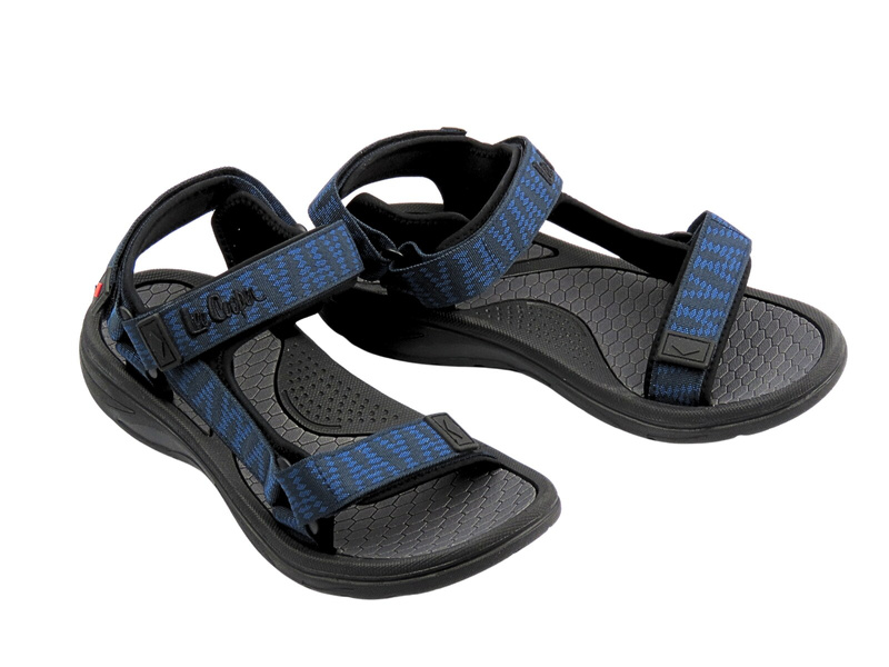Sportowe sandały męskie na rzepy - Lee Cooper LCW-24-34-2642M, niebieskie