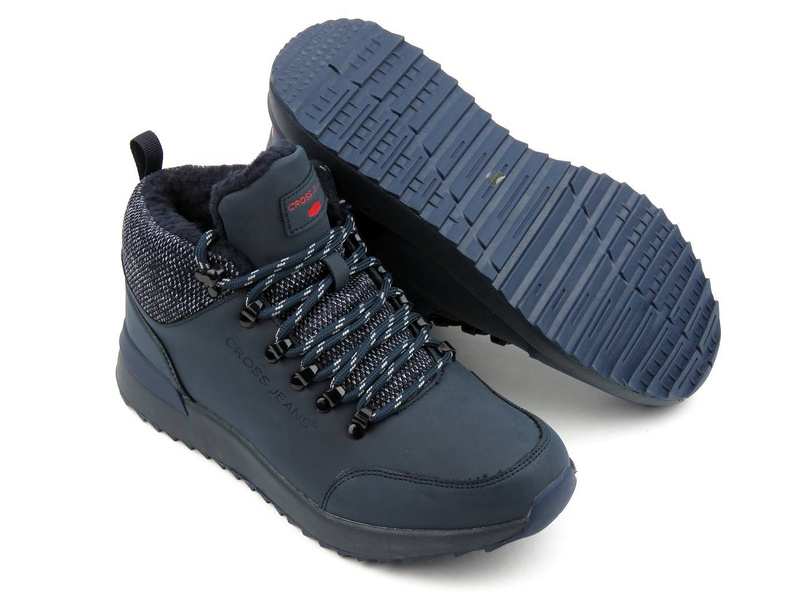 Trzewiki, buty męskie zimowe CROSS JEANS EE1R4115C, granatowe