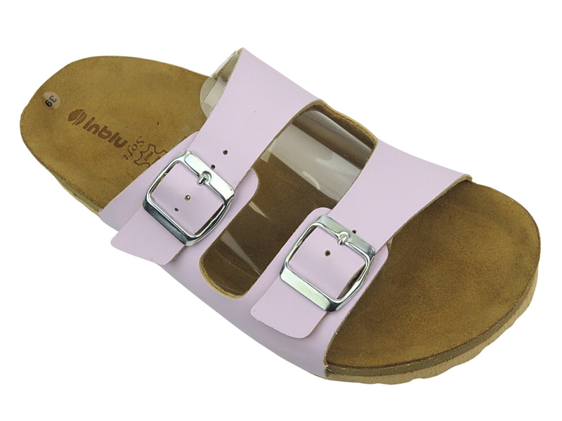 Klapki Damskie Na Grubej Podeszwie INBLU NM-28 Fioletowe Wsuwane