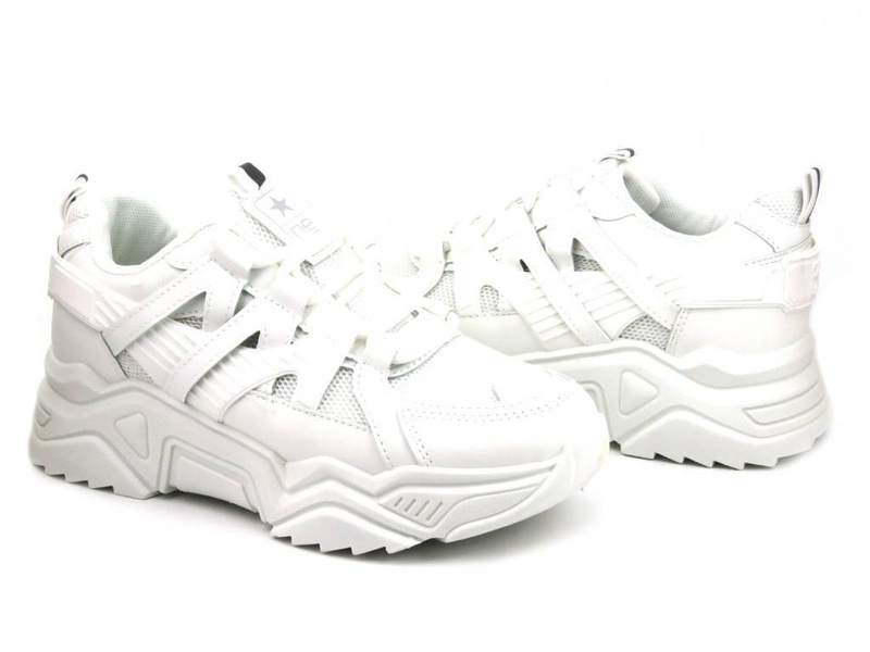 Sneakersy, buty sportowe damskie NEWS 22SP35-4620, białe
