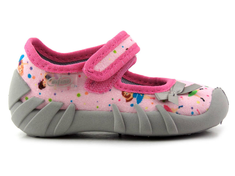 Kapcie dziecięce na rzepy - BEFADO 109P248, różowe w baletnice