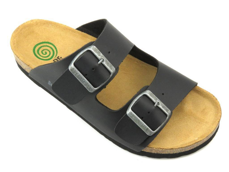 Wygodne, skórzane klapki męskie klasyczne - Brinkmann 600275-1, czarne