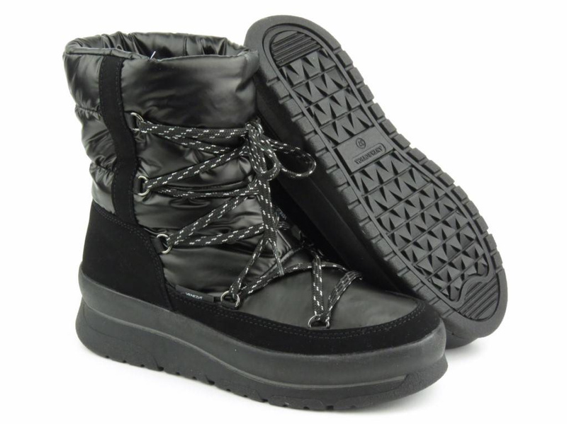 Śniegowce damskie, buty zimowe z membraną - VENEZIA 6171, czarne