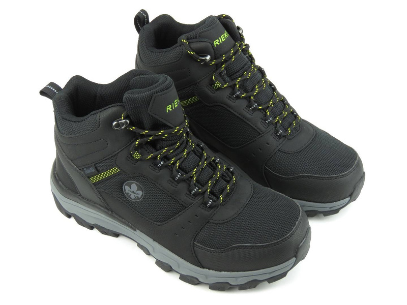 Trekkingi męskie z membraną TEX - RIEKER 670019-01, czarne