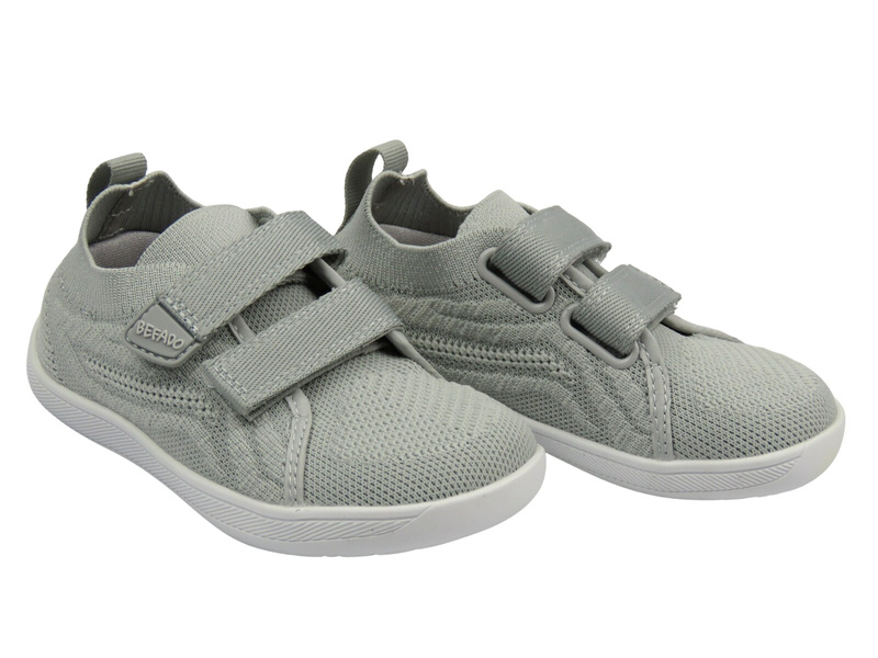 Trampki, kapcie barefoot dziecięce na rzepy - BEFADO 003Y013, szare