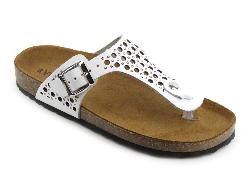 Klapki, japonki damskie Venezia 01-A628, białe