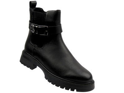 Ocieplane botki damskie - S. Barski MK52-029, czarne