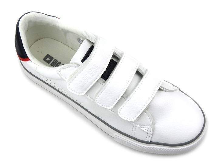 Trampki damskie na rzepy - BIG STAR LL274A207, białe