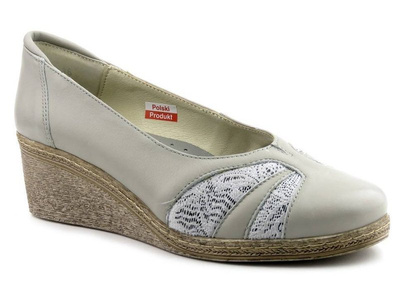 Czółenka na koturnie dla stóp wrażliwych, z haluksami - Axel 1903, szare