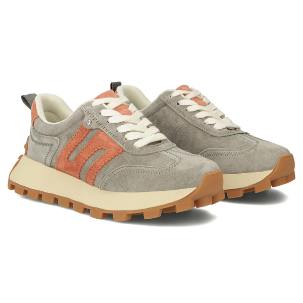 Sneakersy damskie - Filippo DP6743/25, khaki, sznurowane
