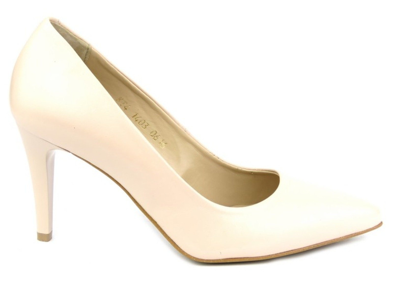 Eleganckie szpilki z noskiem w szpic - Kati 700, pudroworóżowe