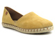 Skórzane espadryle damskie z wyciętą cholewką - VENEZIA 473-22035, beżowe