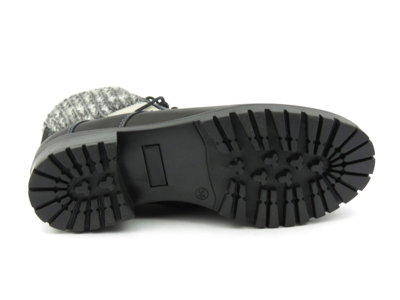 Solidne trapery damskie ze sweterkiem - Helios Komfort 565, czarne