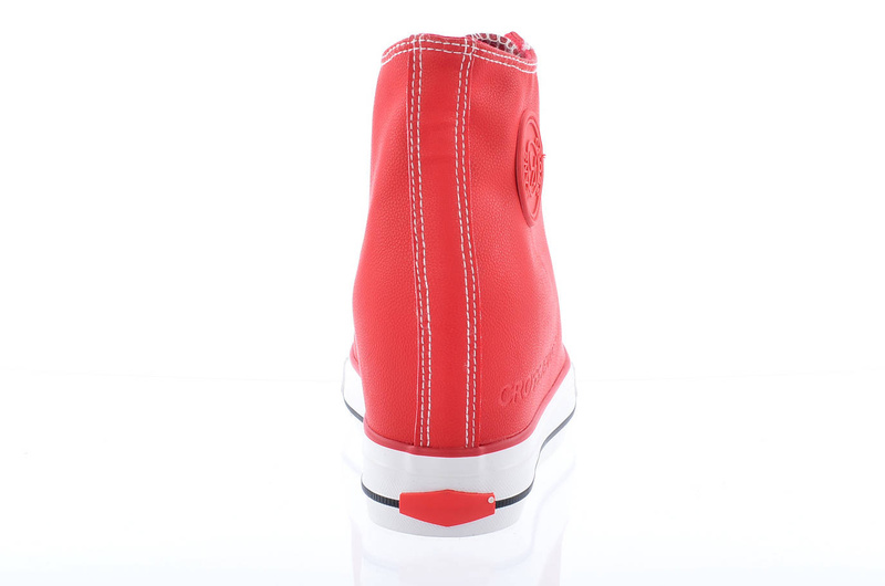 Sneakersy damskie na ukrytym koturnie - CROSS JEANS II2R4026, czerwone