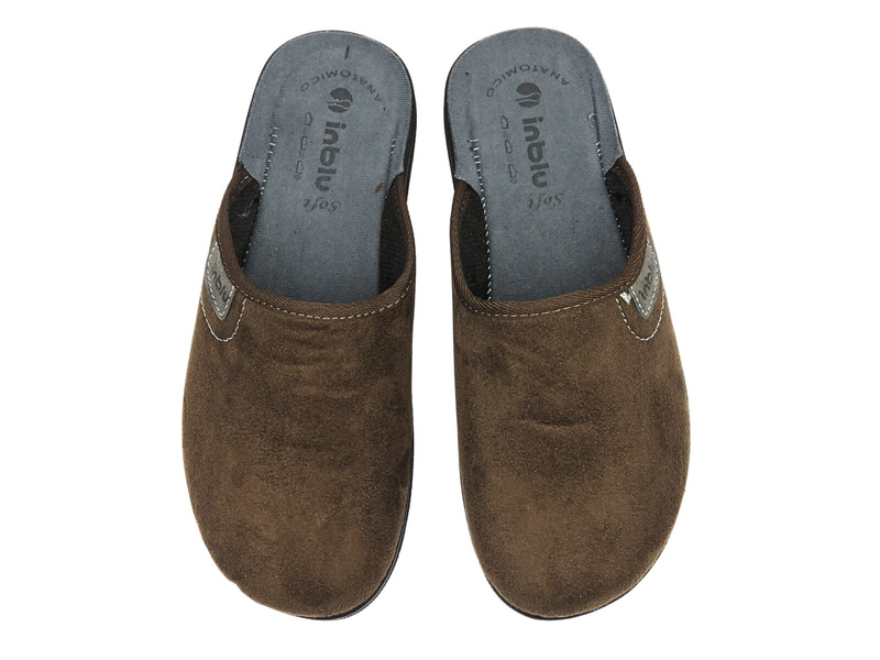 Wygodne kapcie męskie INBLU DG-82U, ciemnobrązowe