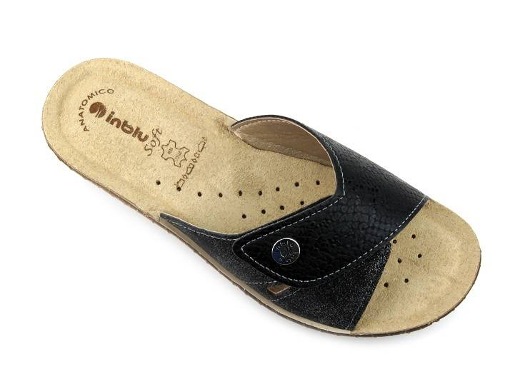 Klapki damskie na rzep - INBLU 26-79, czarne