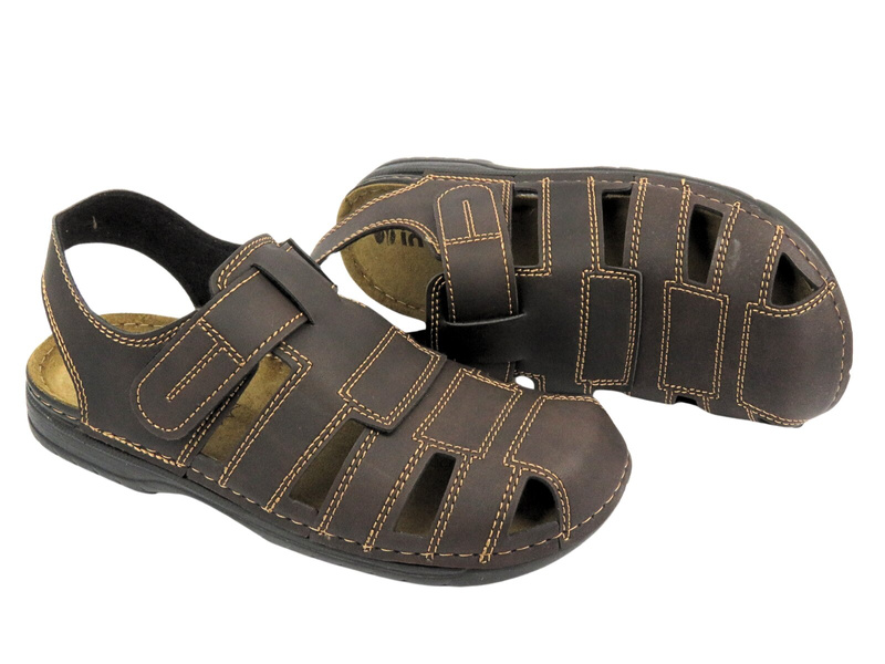 Sandały męskie Inblu 35-22, ciemny brąz