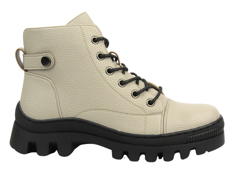 BOTKI DAMSKIE POTOCKI 12168 SUWAK BEŻOWE WYGODNE SUWAK