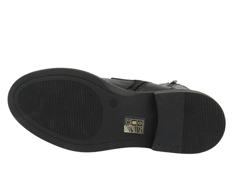 Botki Trapery Damskie - VENEZIA L030LEBLOBB034 Czarne Na Zamek