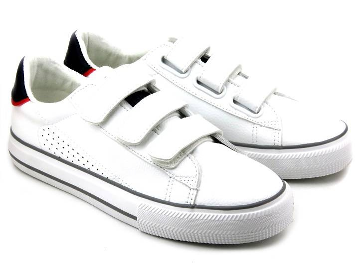 Trampki damskie na rzepy - BIG STAR LL274A207, białe