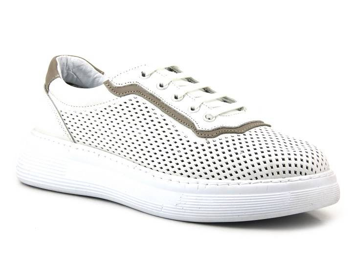 Sneakersy damskie ażurowe - VENEZIA SW523, białe
