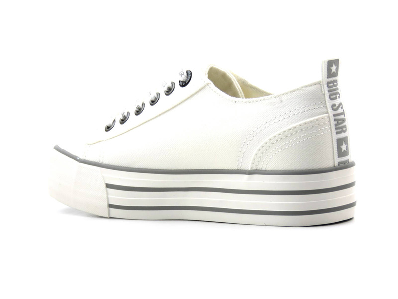 Trampki damskie na grubej podeszwie - BIG STAR KK274012, białe