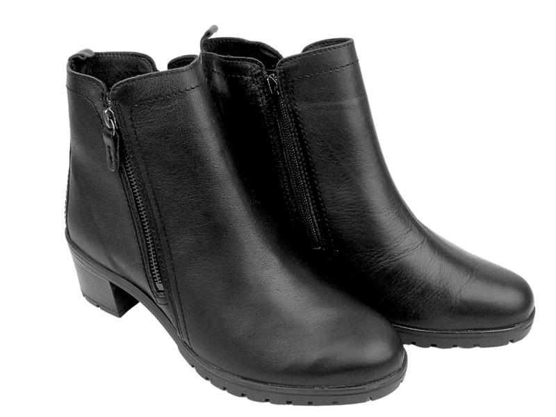 Ocieplane Botki Damskie - Comfortabel 960352-01 Czarne Na Zamek