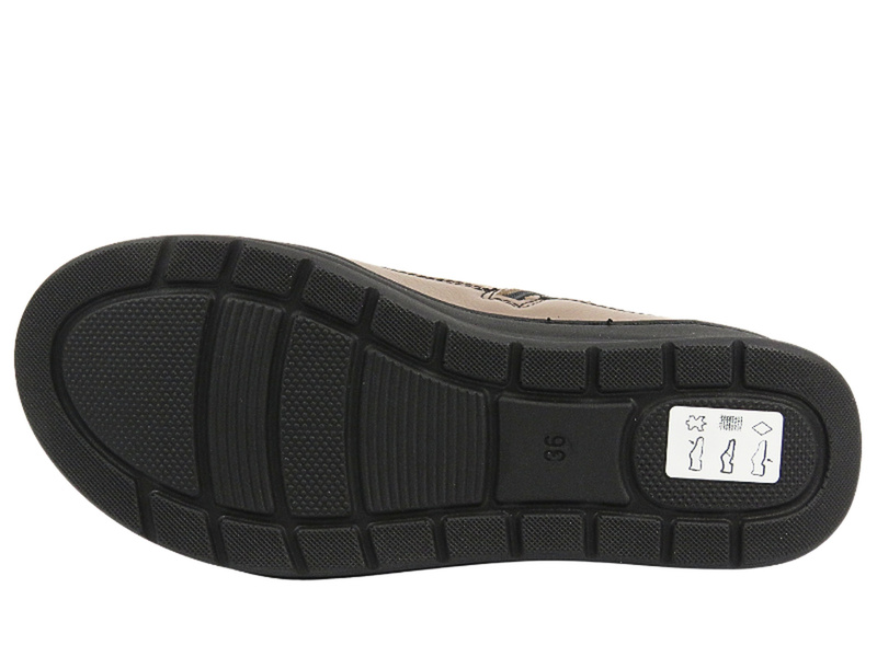 Botki damskie z wełną - HELIOS Komfort 553, khaki