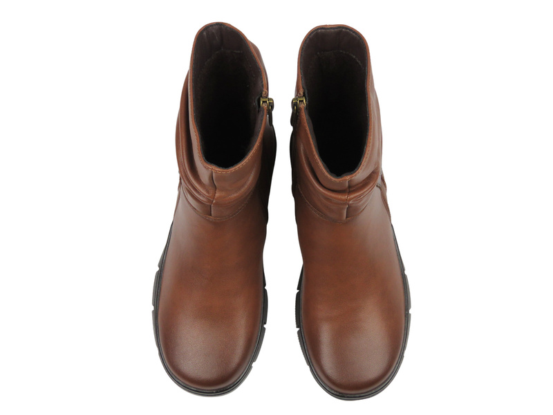 Stylowe, ocieplane botki damskie Cambell 25-19304, brązowe