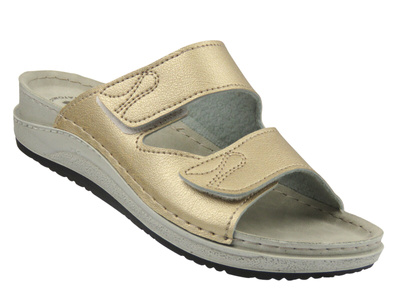 Wygodne klapki damskie Inblu PF-150, złote