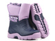 Ciepłe śniegowce dziecięce na rzep - Manitu 120003-59, fioletowe z serduszkami