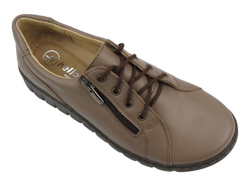 Skórzane półbuty damskie HELIOS Komfort 429, khaki