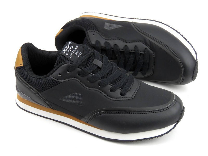 Sportowe obuwie, sneakersy męskie AMERICAN CLUB FH 22/22, czarne