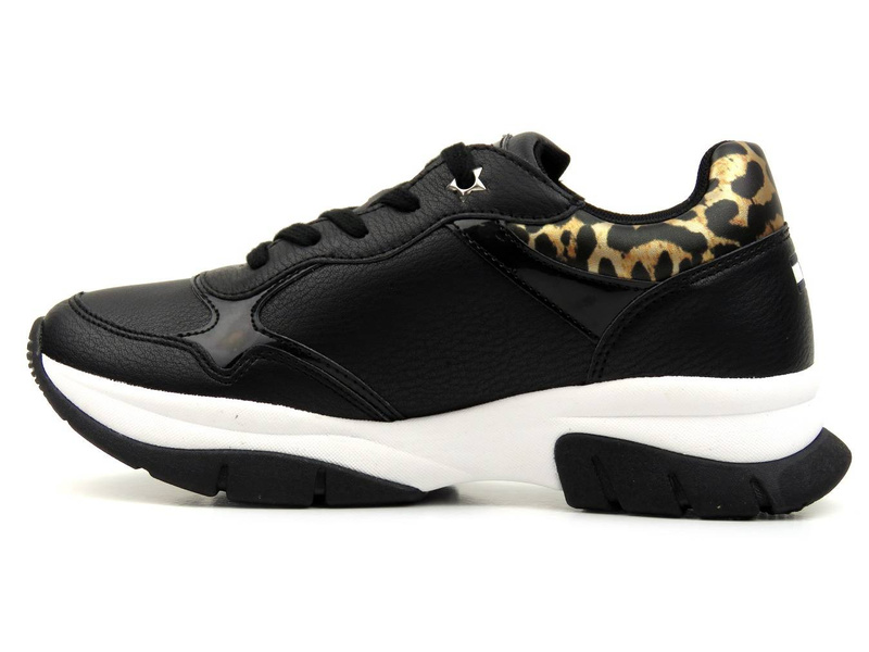 Buty sportowe, sneakersy damskie - TOMMY HILFIGER T3A4-31173-1242999, czarne z panterką