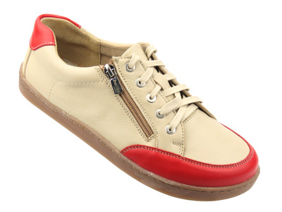 Barefoot skórzane minimalistyczne półbuty damskie Helios Komfort 470, czerwone