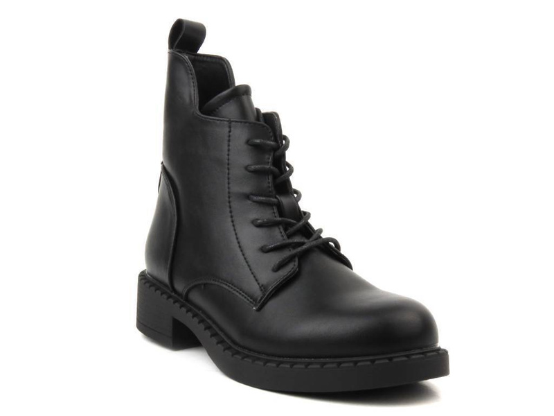 Botki damskie ze skóry ekologicznej - Evento 23BT35-6435, czarne