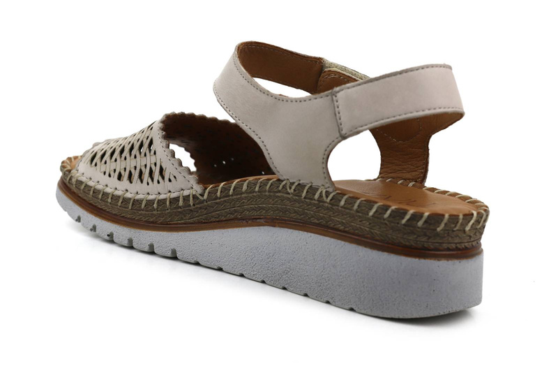 Sandały damskie na koturnie - PIAZZA 910127-91, szare