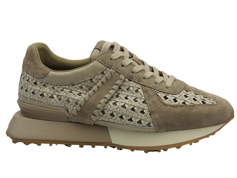 Ażurowe półbuty damskie na grubej podeszwie beżowe John Doubare H2488B-22-1