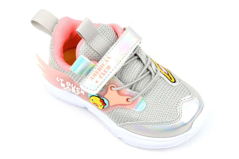 Sportowe buty dziewczęce - AMERICAN CLUB BD 22/22. szare