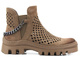 Botki damskie wiosenne, ażurowe workery - Potocki 23-12028BR, brązowe