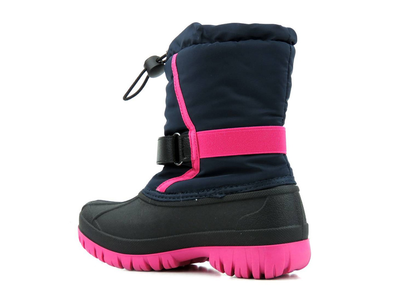 Śniegowce dziecięce ocieplane futerkiem - LEE COOPER LCJ-21-44-0522K, czarno-różowe